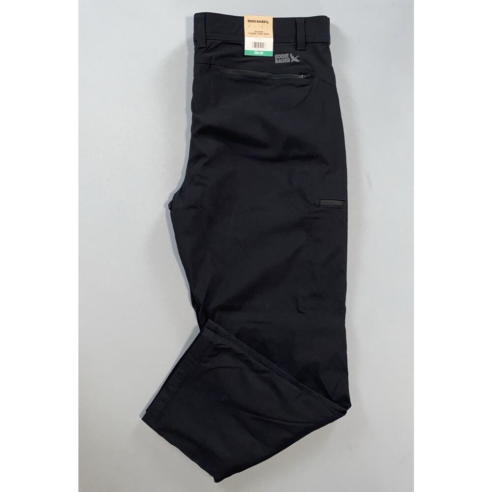 Eddie Bauer Men's Rainier Fleece Lined Hiking Pants. Black, Men's 38X30. NWT!